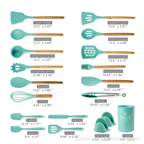 Good Grip Silicone Cooking Tool Set 18-PIECE Silicone Utensils Set Manufactory